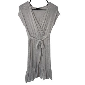 Cream and brown striped dress